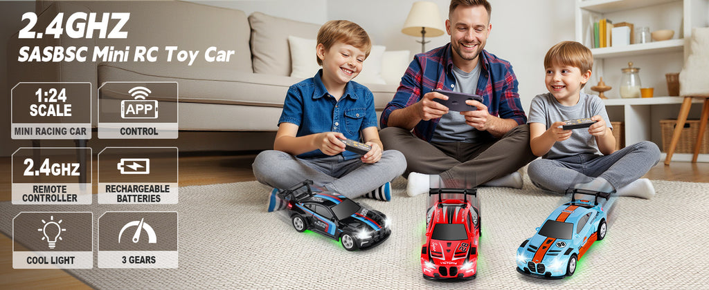 Mini BMW RC Drift Car | 2.4GHz App Control, LED Lights & 3 Speed Modes (Multicolour)