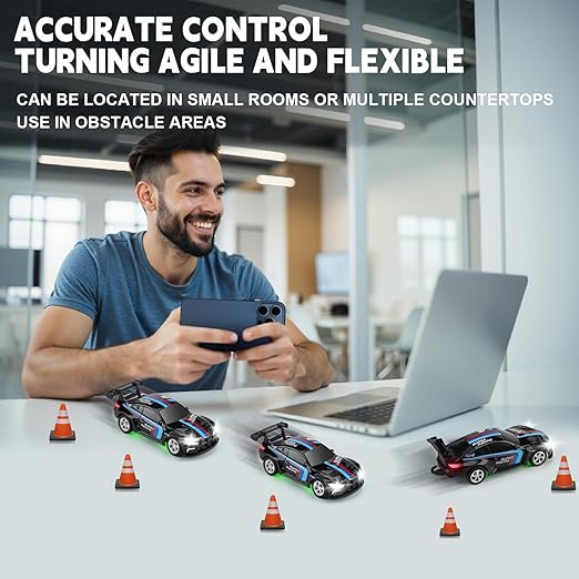 Mini BMW RC Drift Car | 2.4GHz App Control, LED Lights & 3 Speed Modes (Multicolour)