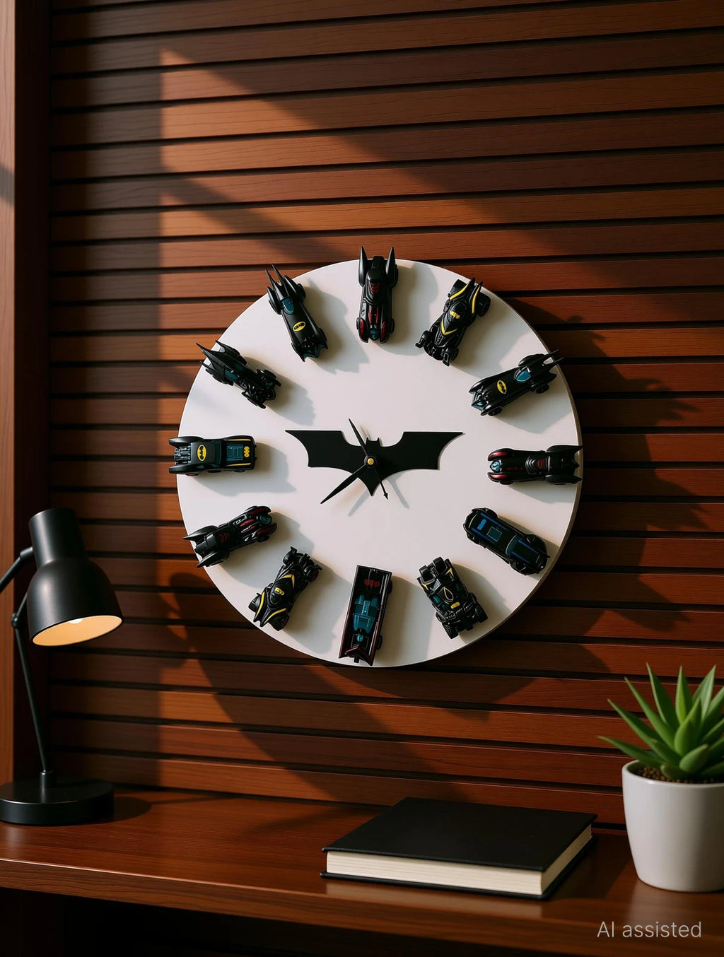 Batman Edition Analog Wall Clock, White, 12 × 41.5 cm
