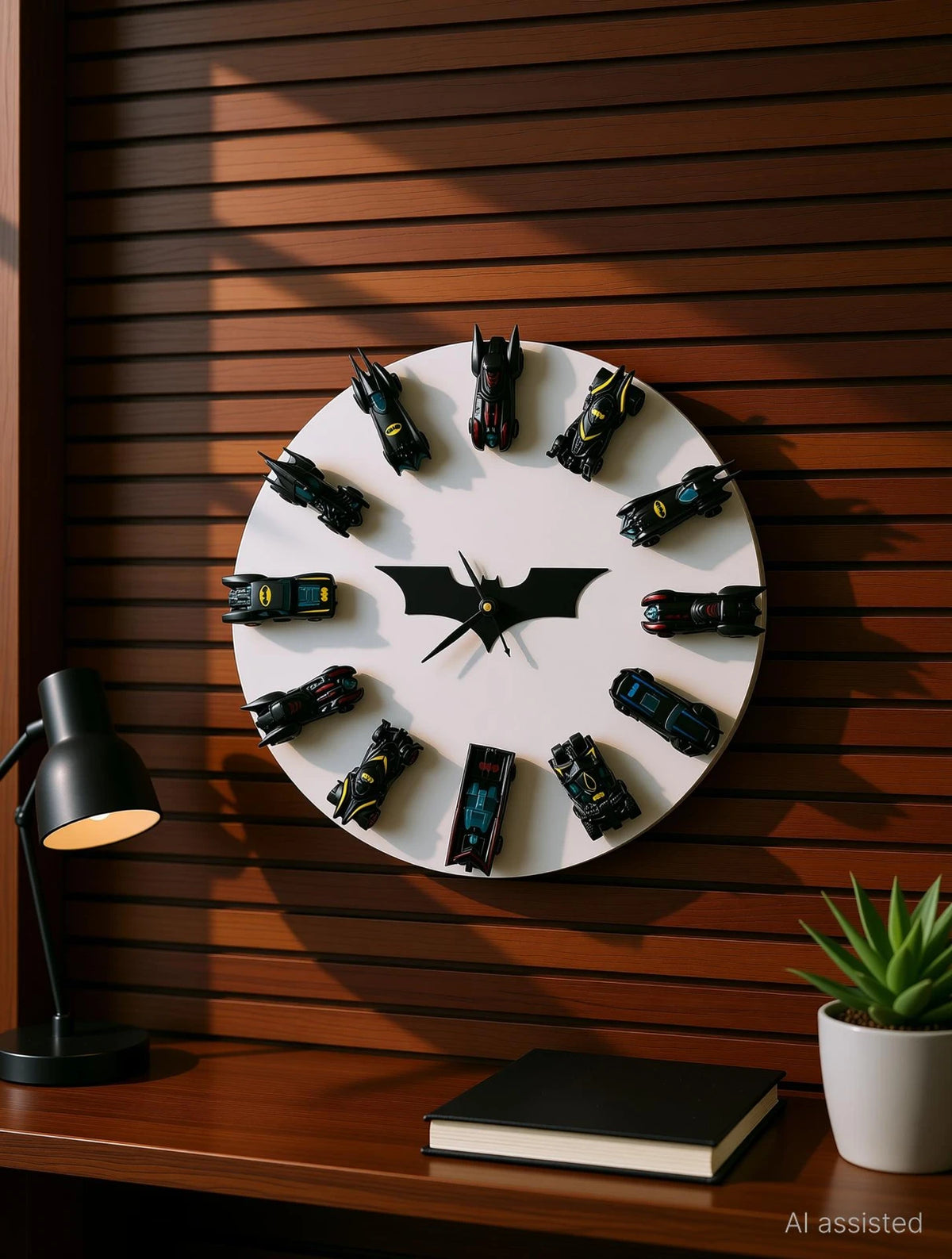 Batman Edition Analog Wall Clock, White, 12 × 41.5 cm