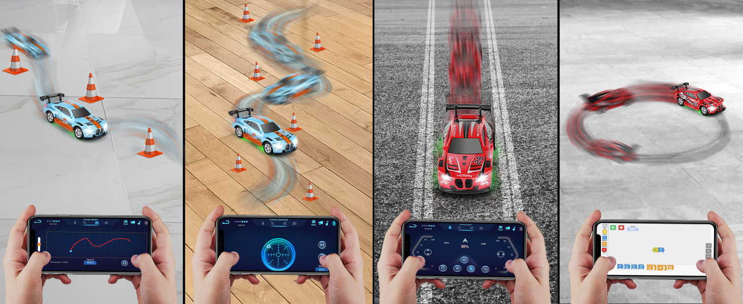 Mini BMW RC Drift Car | 2.4GHz App Control, LED Lights & 3 Speed Modes (Multicolour)