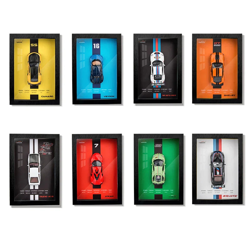 Coming Soon > 3D Car Display Frame with Removable Die-cast Cars, BMW, PORSCHE, BUGATI, MERCEDES,LAMBORGHINI , MUSTANG ETC.